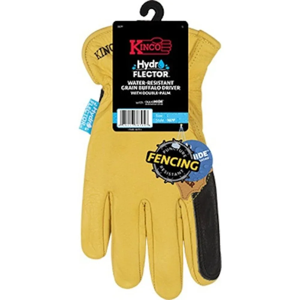 Kinco Hydroflector Men's Full Grain Leather Driver Gloves Sz M New~Double Palm - Picture 5 of 6